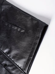 Men's Warm Fleece PU Leather Vest for Fall Winter