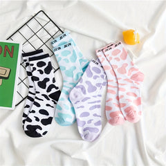 Cow Spot Print Socks Comfy Mid Tube Women's Stockings