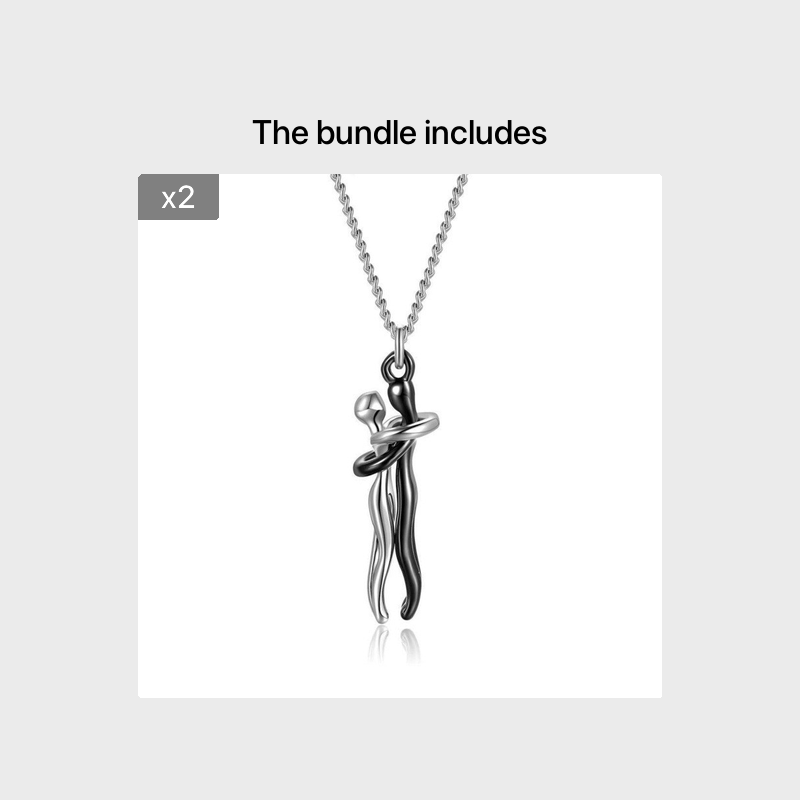 Couple Hug Pendant Necklace