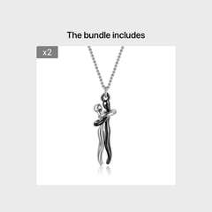 Couple Hug Pendant Necklace