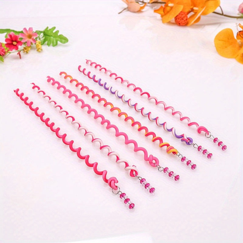 6pcs Colorful Telephone Line Hair Ties Headwear