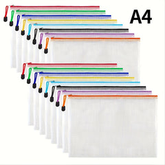 16pcs Mesh Zipper Pockets File Pockets Waterproof Zipper Pockets