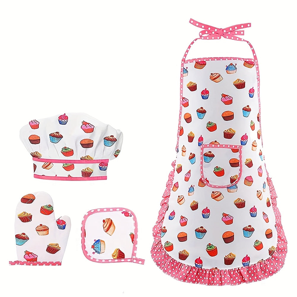Kids' Play Kitchen Toy Apron Baking Tool Set Mini Kitchen Cake Apron
