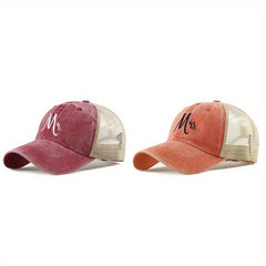 Couple Trucker Hat Distressed Mesh Baseball Cap Adjustable Dad Hats