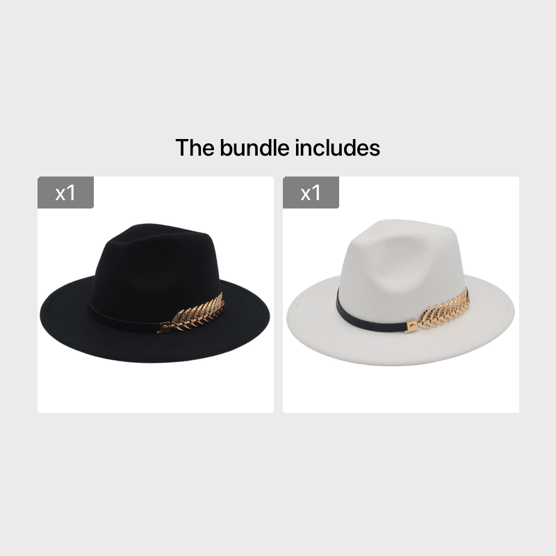 Men's Golden Fishbone Woolen Jazz Hat