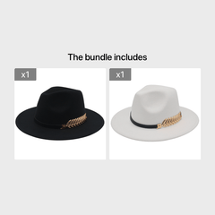 Men's Golden Fishbone Woolen Jazz Hat