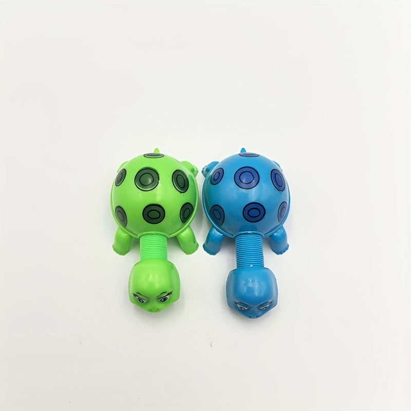 Colorful Flexible Turtle Pop Tube Toy Stretchable Neck Swing Action