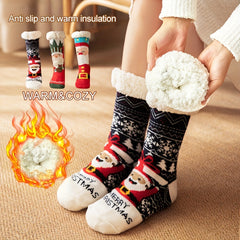 Christmas Winter Socks Non-slip Thick Lambswool Crew Socks