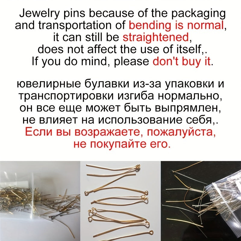 100pcs Silver/Gold/Rhodium Headpins Jewelry Findings DIY Supplies