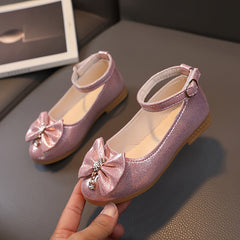Girl's Dance Shoes With Bowknot Non Slip Backless Shoes