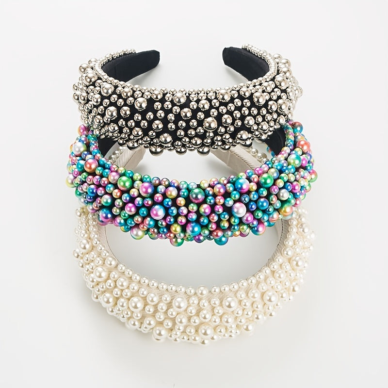 Ivory Pearl Padded Headband Alice Band