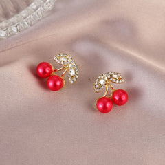 Cherry Earrings High end Light Stud Earrings