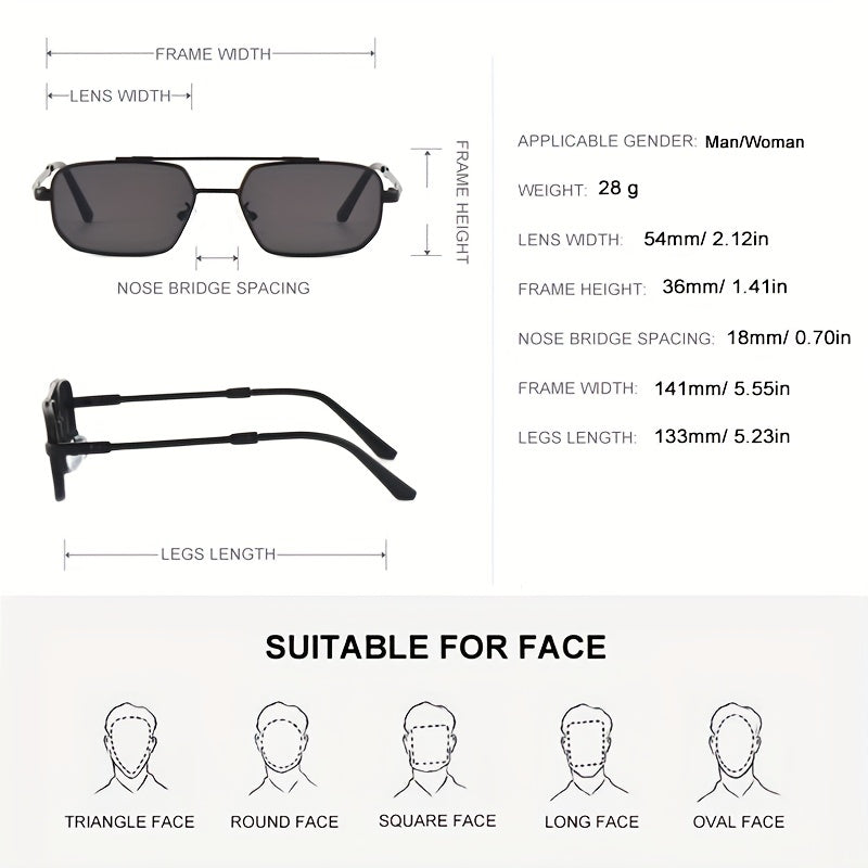 Small Square Frame Men's Sunglasses UV Protection Metal Sports Sunglasses