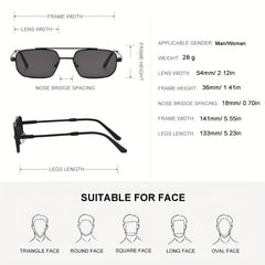 Small Square Frame Men's Sunglasses UV Protection Metal Sports Sunglasses
