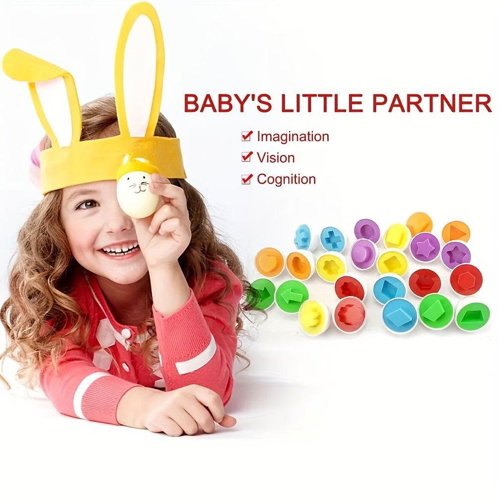 6pcs Egg Puzzle Toys Color Shapes Matching 3D Mathematics Toy Gift