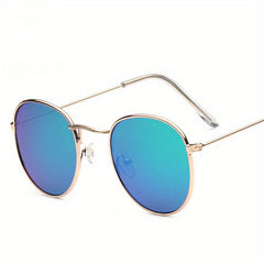 Round Metal Sunglasses UV400 Anti Glare for Driving