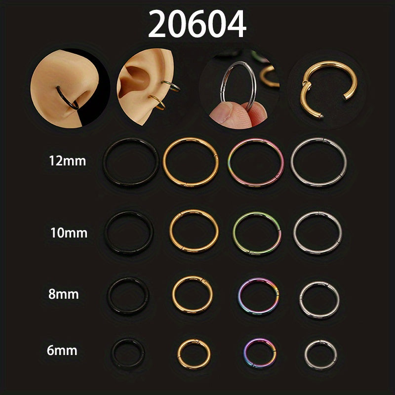 Men's Stainless Steel Closed Ring for Body Piercing