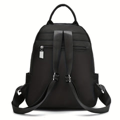 Nylon Backpack Zipper Front Travel Daypack Casual Student Schoolbag