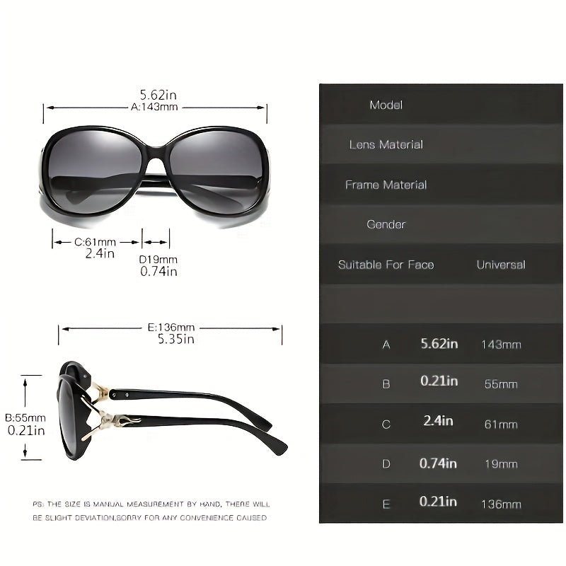 Vintage Women's Big Frame Fox Head Sunglasses Round Gradient Eyewear