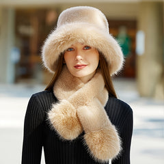 Winter Warm Plush Hat Scarf Set for Women