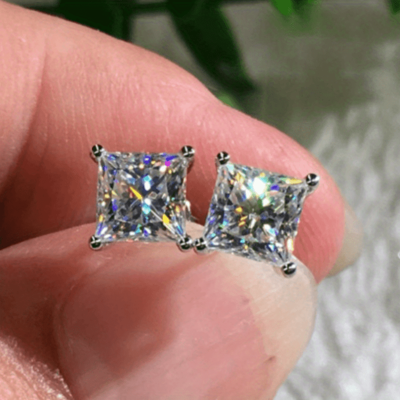 Men's Moissanite Stud Earrings