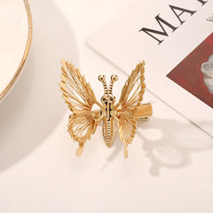 Golden Butterfly Hair Clips 3D Hair Barrettes Clamps Pins Claw Clips