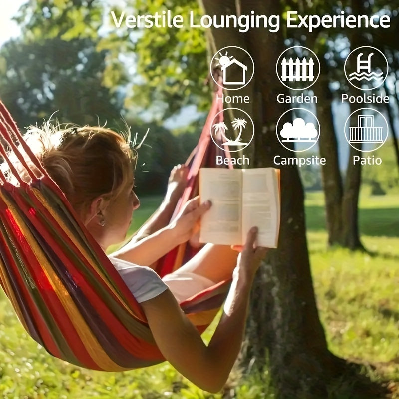Portable Colorful Canvas Hammock with Tree Straps