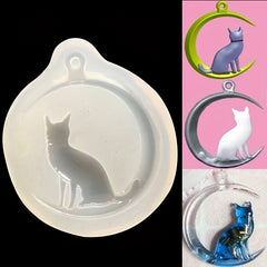 Moon Cat Silicone Pendant Mold for Resin Jewelry Making