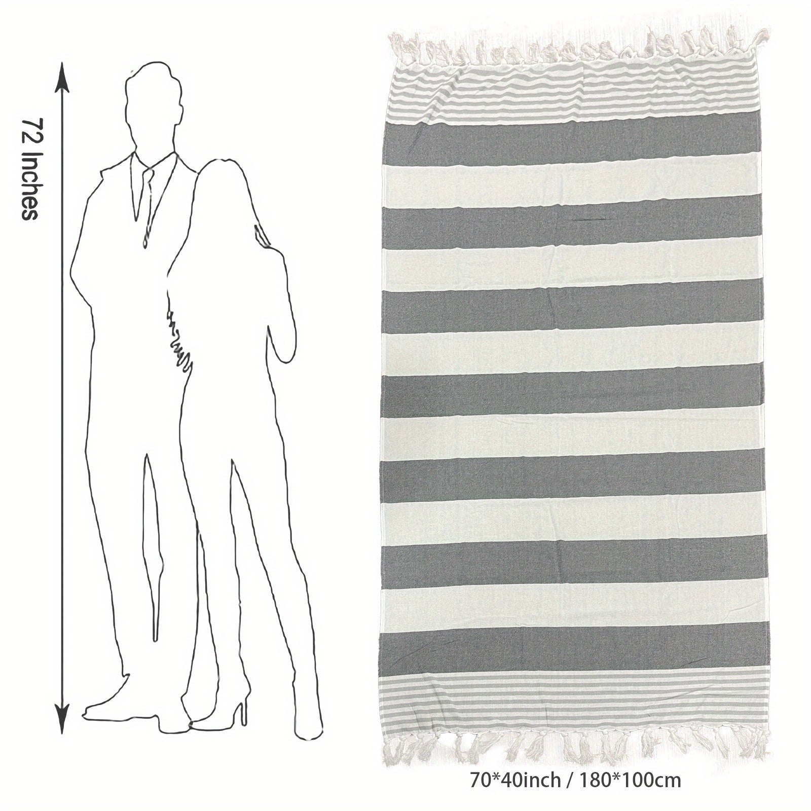 Stripe Bath Sheet Oversized Bath Towel Highly Absorbent Quick Drying