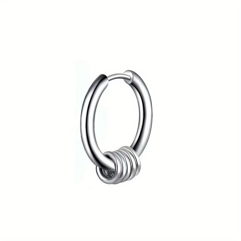 Stainless Steel Circular Earrings Spring Ear Clip For Women Girls