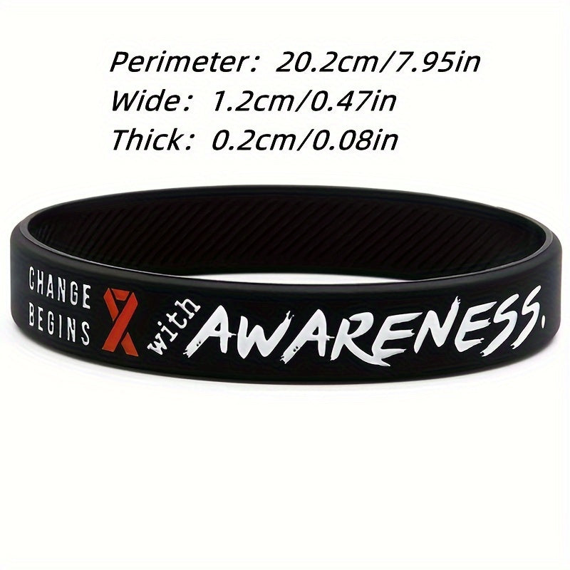 Firefighter Fireman Red Awareness Ribbon Silicone Bracelet