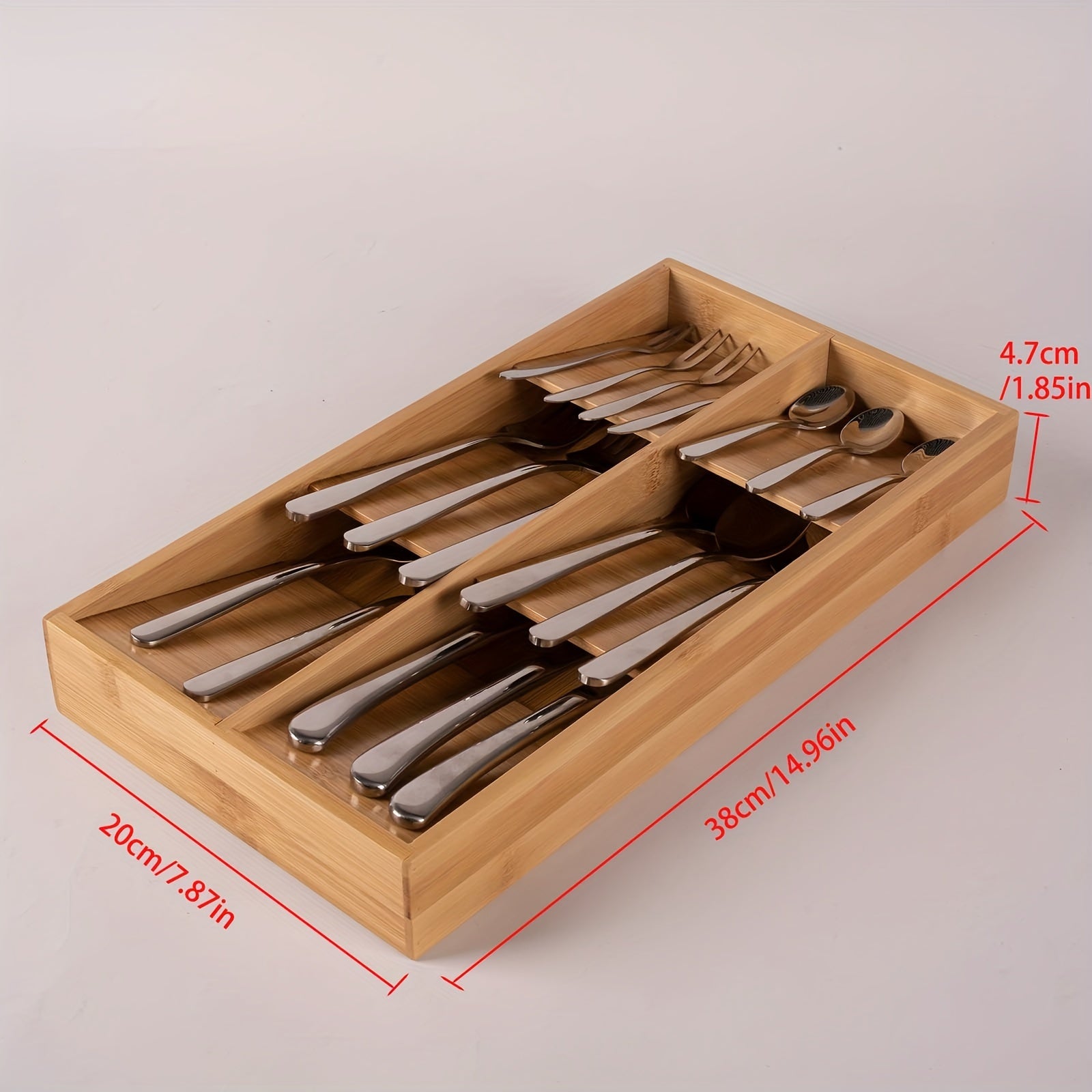 Bamboo Silverware Drawer Divider Organizer