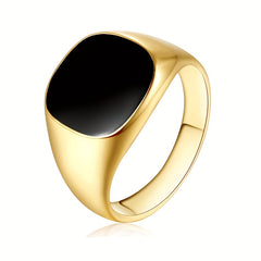 Men's Enamel Square Ring Stylish Jewelry