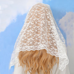 Lace Mesh Hair Scarf for Brides at Weddings