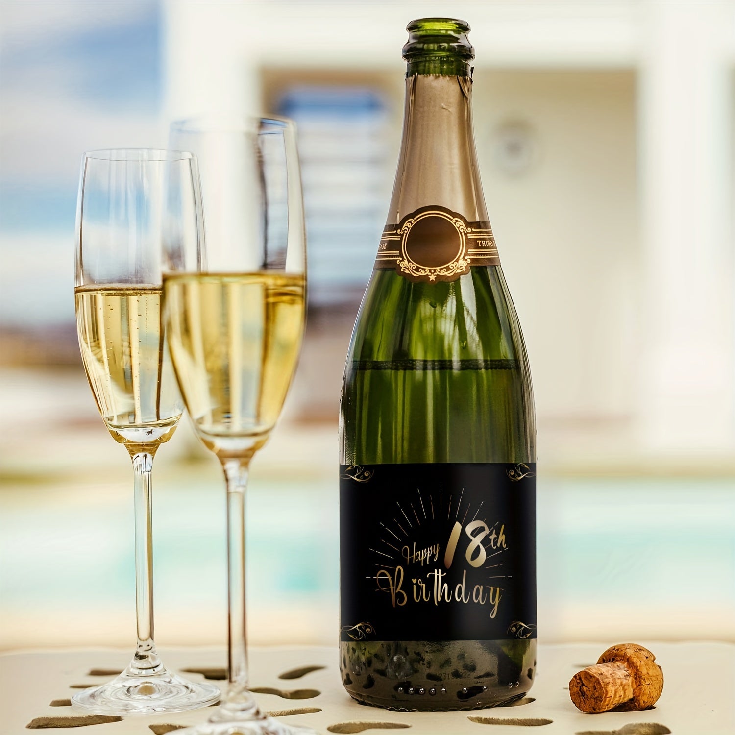 18th Birthday Bottle Labels for Champagne & Wine Bottles 15x10