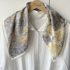 Satin Twill Scarf Print 70cm Square Scarf for Women