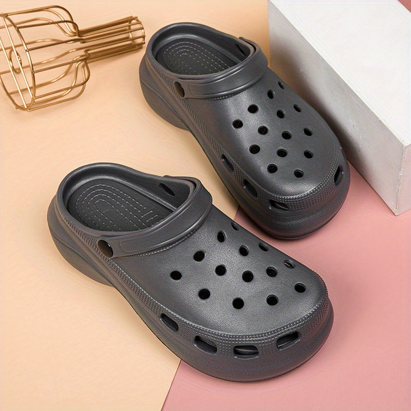 Women's Solid Clogs Casual Hollow Out Platform Shoes