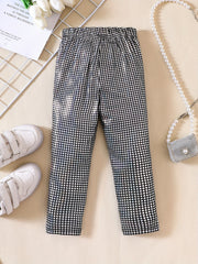 Girls' Stretch Leggings - Graffiti & Plaid Print