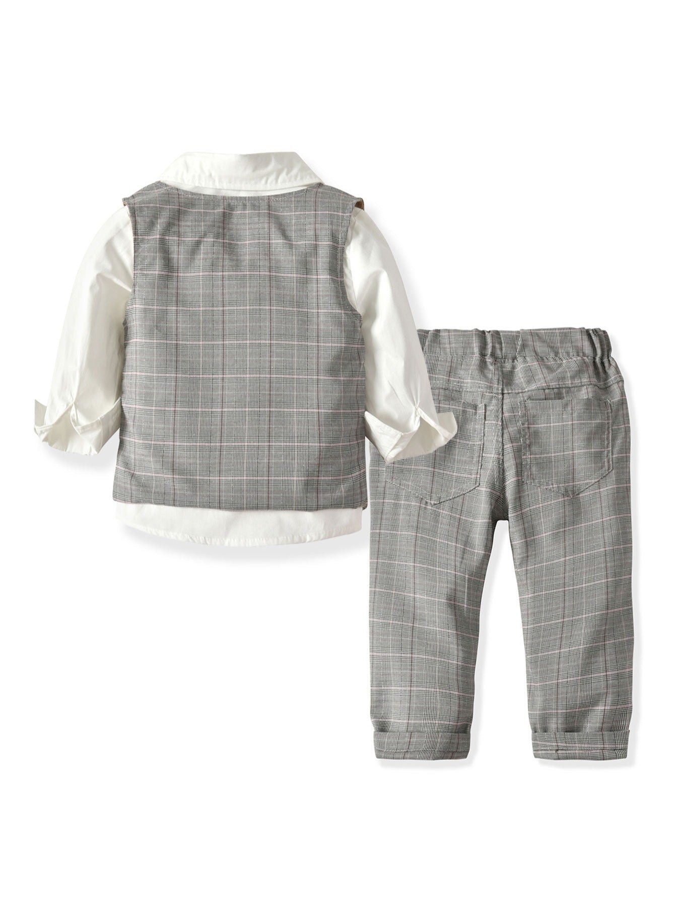 4pcs Baby Toddler Boys Gentleman Bowtie Outfits Long Sleeve Suit