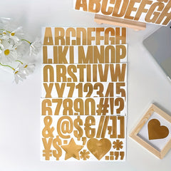 6 Sheets Golden Letter Stickers Large Letters Numbers And Symbols