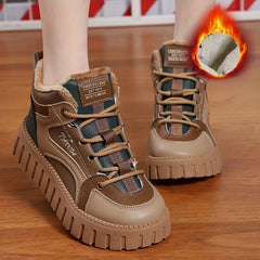 Women's Plush Winter High Top Board Shoes Height Increased Sneakers