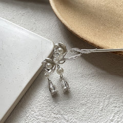 Chinese Style Faux Pearl Hair Stick Flower Hair Accessory
