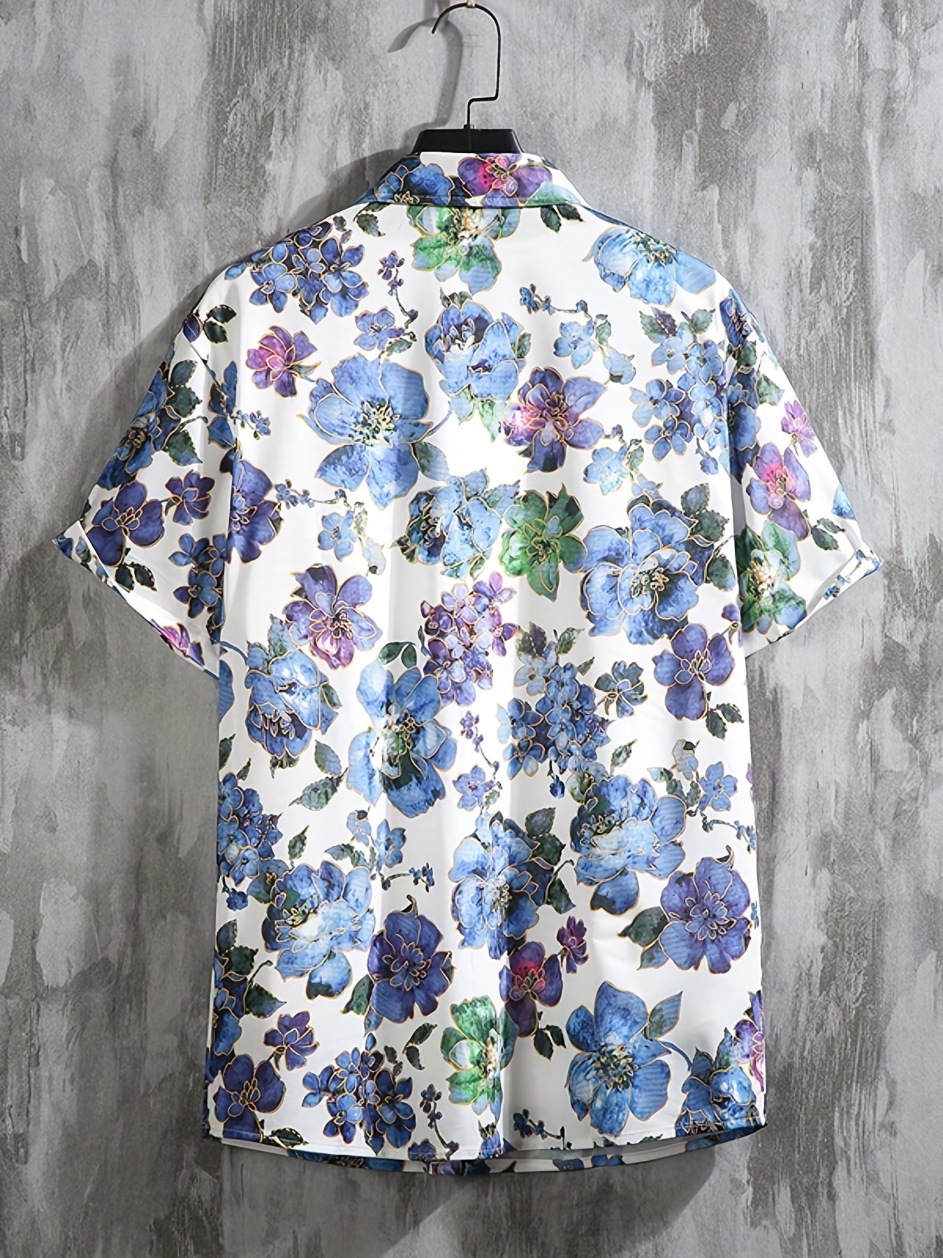 Men's Floral Print Short Sleeve Hawaii Shirt for Summer Vacation