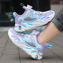 Kid's Chunky Shoes With Rotating Buckle Non Slip Sneakers