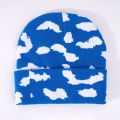 Men's Cloud Print Woolen Hat Warm Knitted Winter Headgear