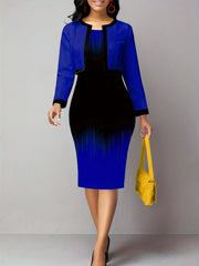 Two Piece Dress Set Jacket & Bodycon Tank Dress Women's Clothing