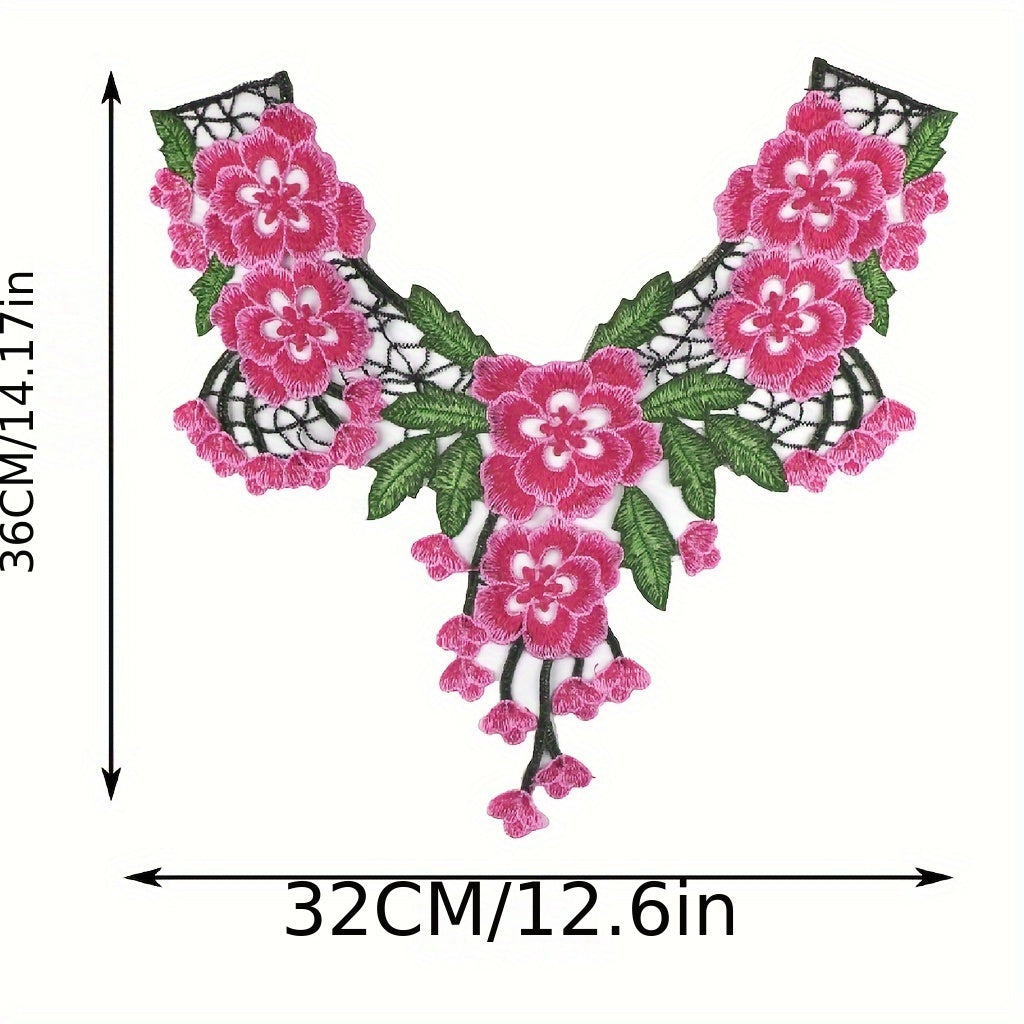 3D Collar Flower Lace Fabric Applique for DIY Lady Dress