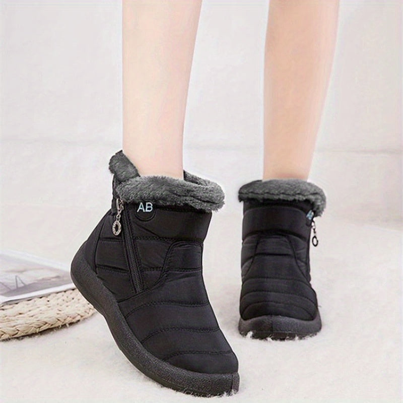 Women's Waterproof Snow Boots Cozy Fleece Lining Warm Winter Ankle Boots