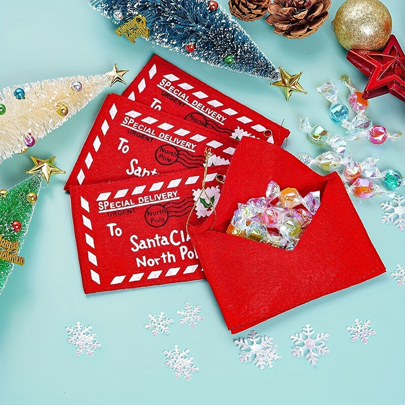 Christmas Felt Envelope Pendant Red Gift Bag