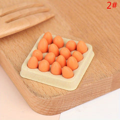 Dollhouse Kitchen Food Model Tray 16pcs Eggs Realistic Plastic Eggs